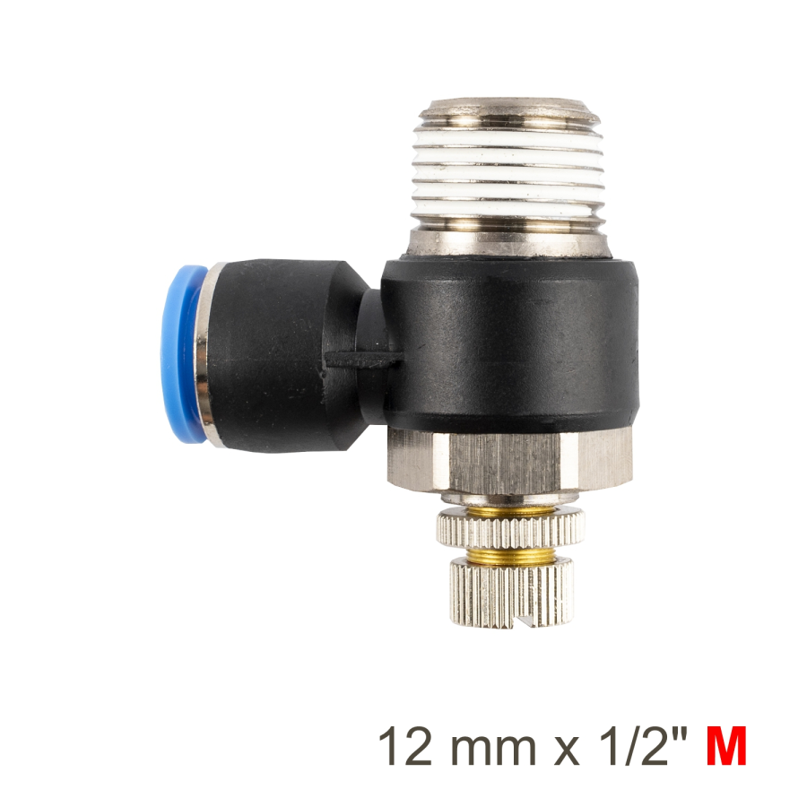 (image for) Flow Control Swiv. Elbow Pu 12mm X 1/2' M