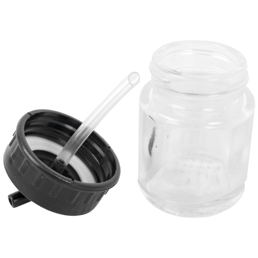 (image for) Glass Jar With 22cc 45 Deg Spout For Airbrush