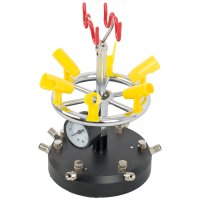 Air Brush Stand (6) 6 Ports & Pressure Guage (image for) Air Brush Stand (6) 6 Ports & Pressure Guage
