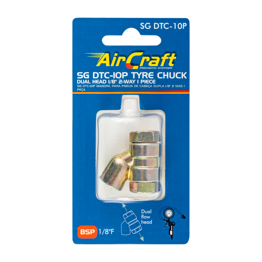 (image for) Tyre Chuck Dual Head 1/8' 2-way 1pc Carded