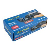(image for) Nitrile Glove L/duty Medium Black 100pc T/box