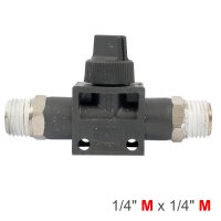Pu Hose Fitting Valve 1/4'm X 1/4'm (image for) Pu Hose Fitting Valve 1/4'm X 1/4'm
