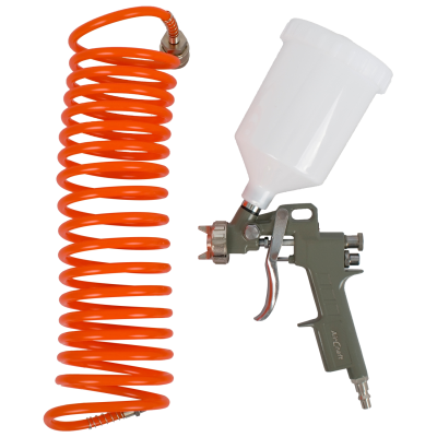 (image for) Grav Feed Spray Gun 1.5mm Nozzle With 5m Spiral Hose