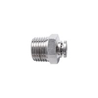 Metal Pu Fitting Straight 4mm X 1/4' M (image for) Metal Pu Fitting Straight 4mm X 1/4' M
