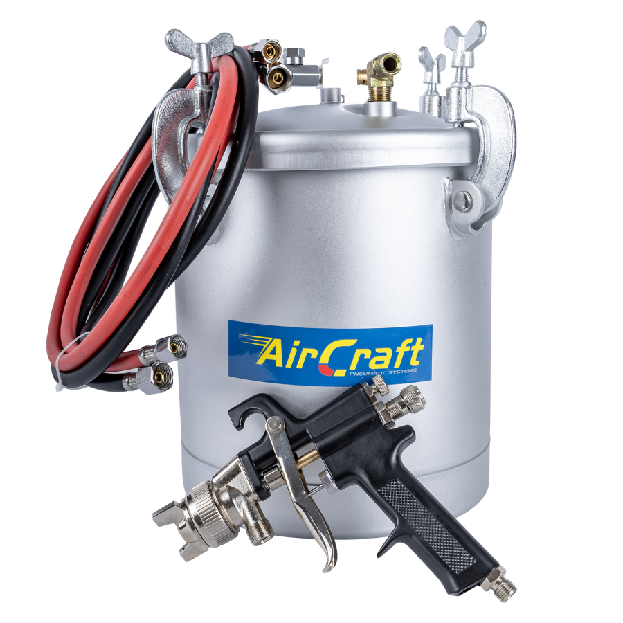 (image for) 10l Paint Pot With 2m Hose And Gun 1.8mm No Cup