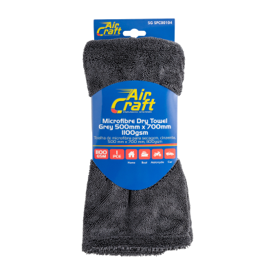 (image for) Microfibre Cloth Dry Towel Grey 500mm X 700mm 1100gsm