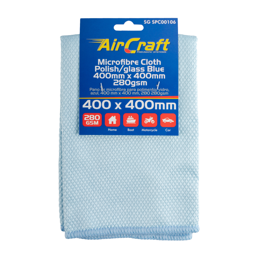 (image for) Microfibre Cloth Polishing/glass Blue 400mm X 400mm 280gsm