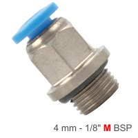 (image for) Pu Fitting Str. Stud W/o-ring 4mm-1/8' M