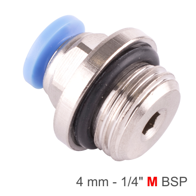 (image for) Pu Fitting Str. Stud W/o-ring 4mm-1/4' M