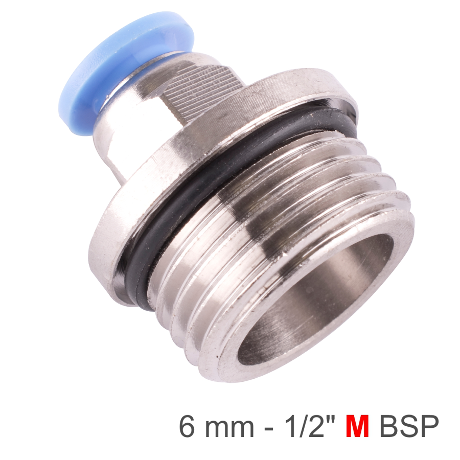 (image for) Pu Fitting Str. Stud W/o-ring 6mm-1/2' M