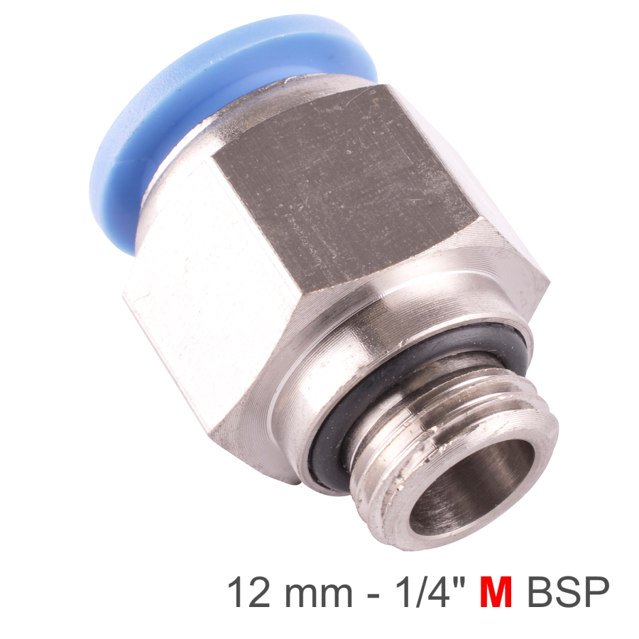 (image for) Pu Fitting Str. Stud W/o-ring 12mm-1/4' M