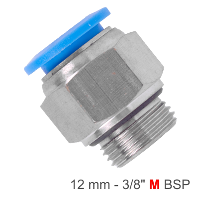 (image for) Pu Fitting Str. Stud W/o-ring 12mm-3/8' M