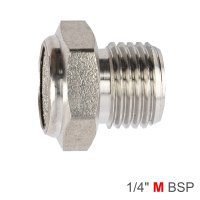 (image for) Muffler Metal Flat 1/4' Male