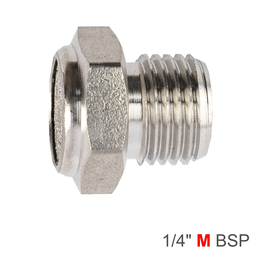 (image for) Muffler Metal Flat 1/4' Male