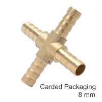 4 Way Hose Connector 8mm 1pce Blister (image for) 4 Way Hose Connector 8mm 1pce Blister