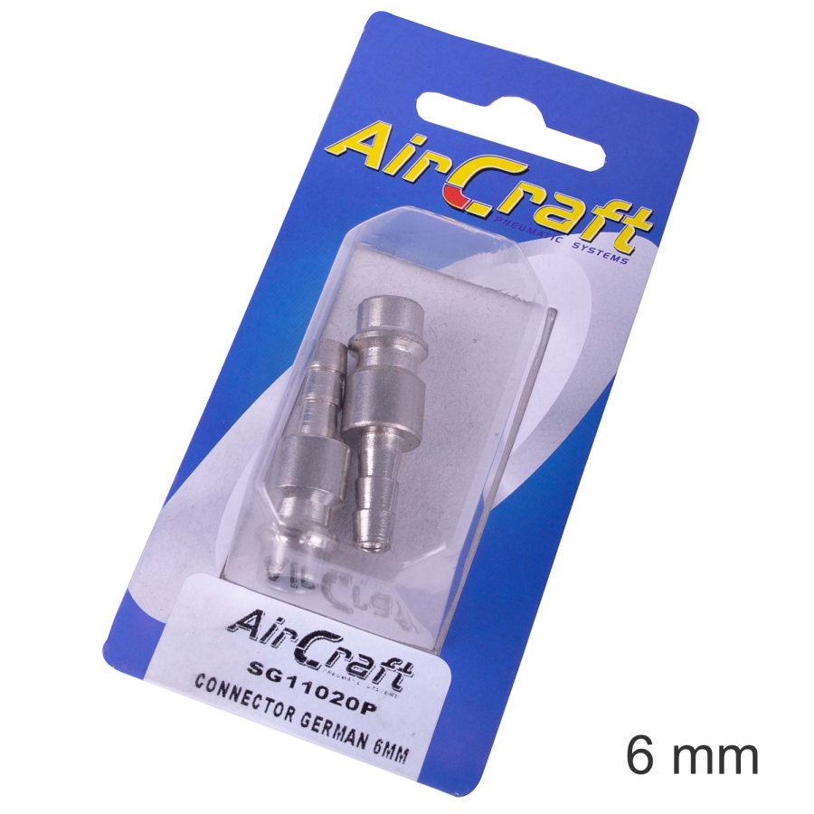 (image for) Connector German 6mm Hosetail 2pc Pack