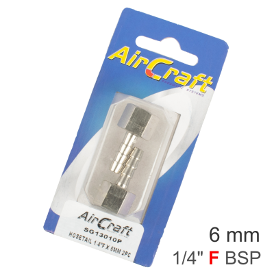 (image for) Hosetail 1/4'f X 6mm 2pc Pack