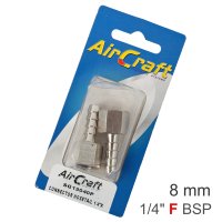 (image for) Connector Hosetail 1/4'f X 8mm 2pack