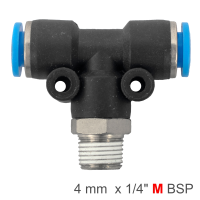 (image for) Pu Hose Fitting Tee 4mm-1/4 M