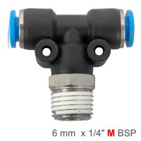 (image for) Pu Hose Fitting Tee 6mm-1/4 M