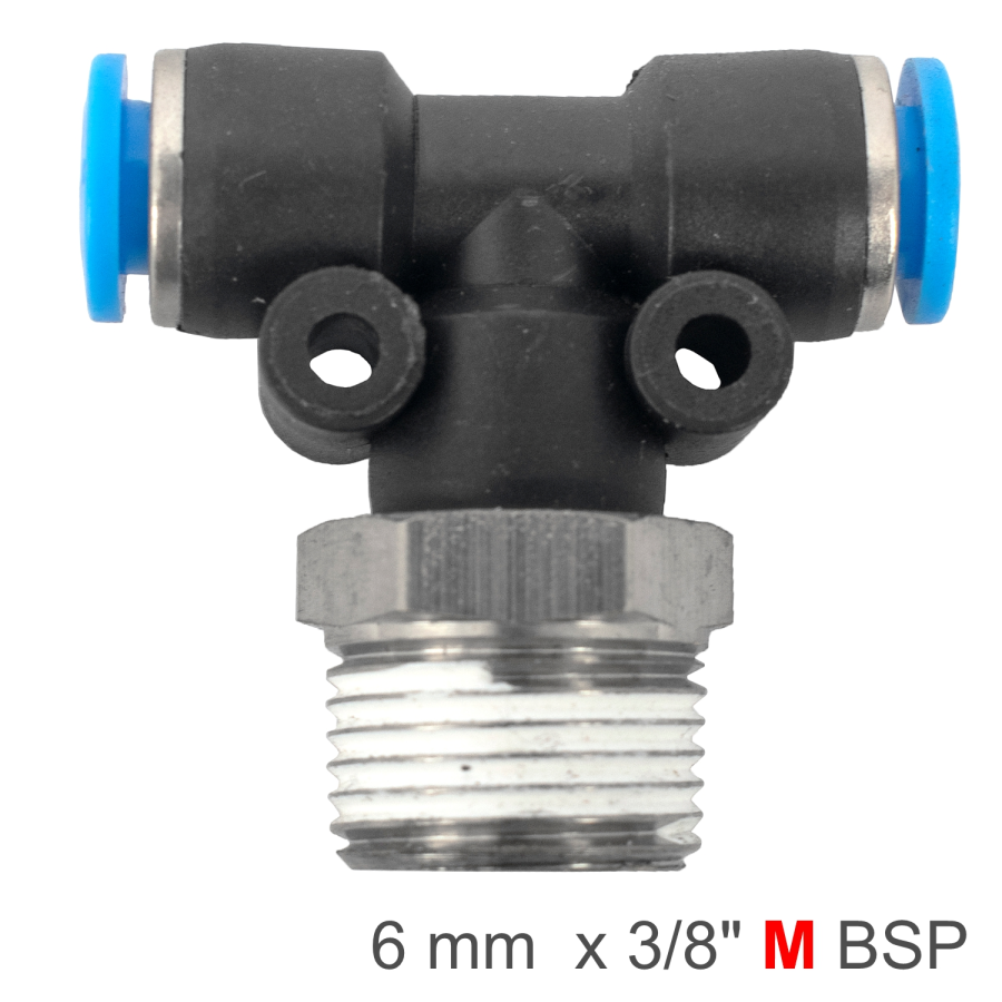 (image for) Pu Hose Fitting Tee 6mm-3/8 M