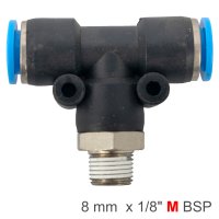 (image for) Pu Hose Fitting Tee 8mm-1/8 M