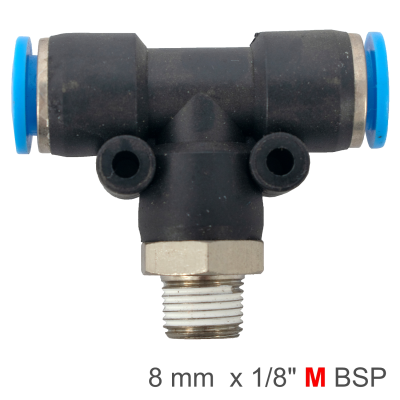(image for) Pu Hose Fitting Tee 8mm-1/8 M