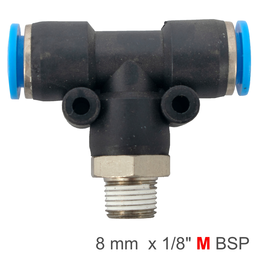 (image for) Pu Hose Fitting Tee 8mm-1/8 M
