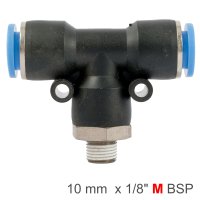 (image for) Pu Hose Fitting Tee 10mm-1/8 M