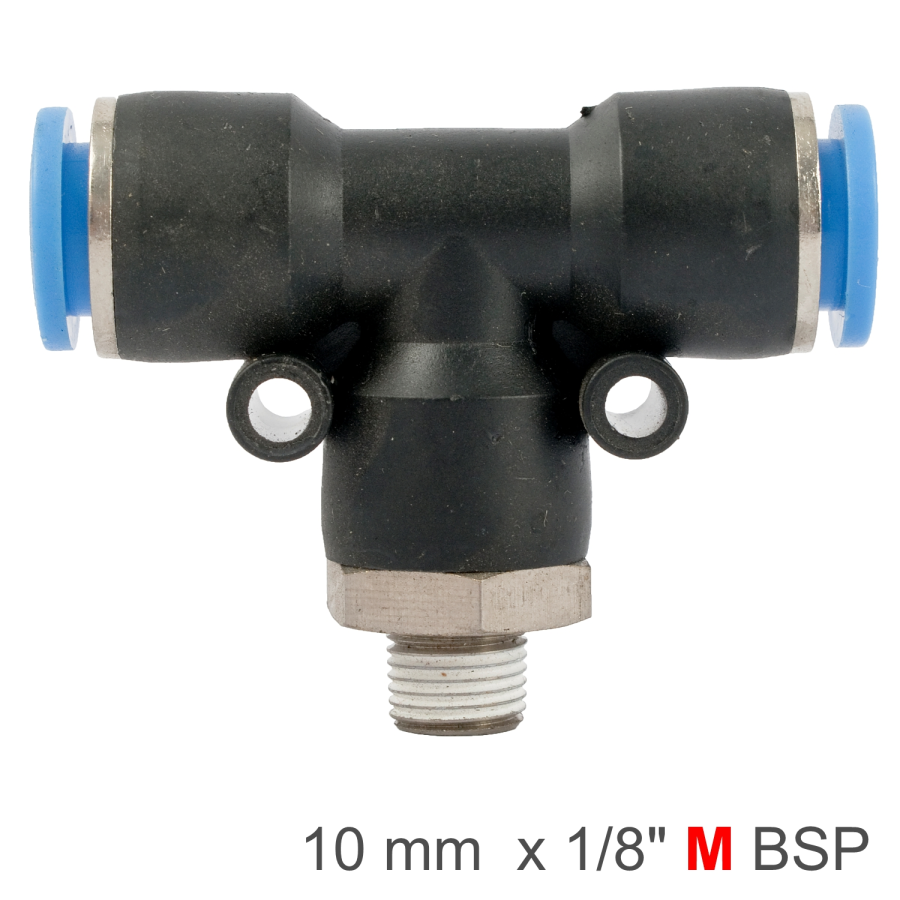 (image for) Pu Hose Fitting Tee 10mm-1/8 M
