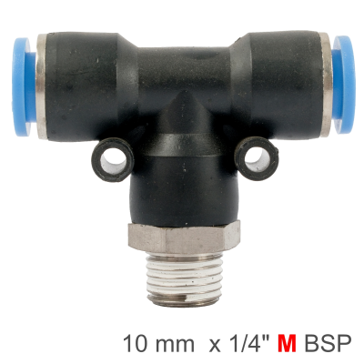 (image for) Pu Hose Fitting Tee 10mm-1/4 M