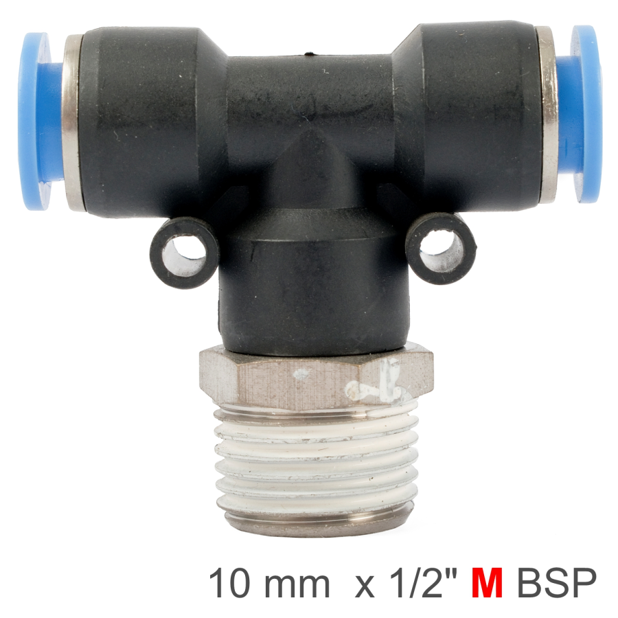 (image for) Pu Hose Fitting Tee 10mm-1/2 M