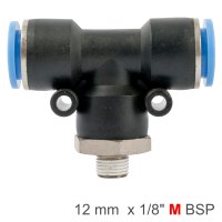 (image for) Pu Hose Fitting Tee 12mm-1/8 M