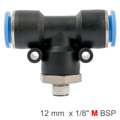 (image for) Pu Hose Fitting Tee 12mm-1/8 M