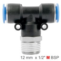 (image for) Pu Hose Fitting Tee 12mm-1/2 M
