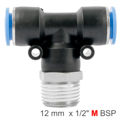 (image for) Pu Hose Fitting Tee 12mm-1/2 M