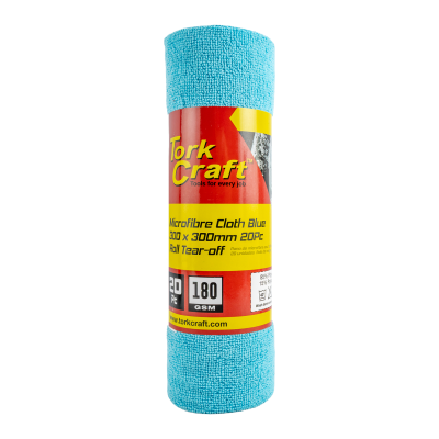 (image for) Microfibre Cloth Grey 300mm X 300mm 20pc Roll Tear-off 180gsm