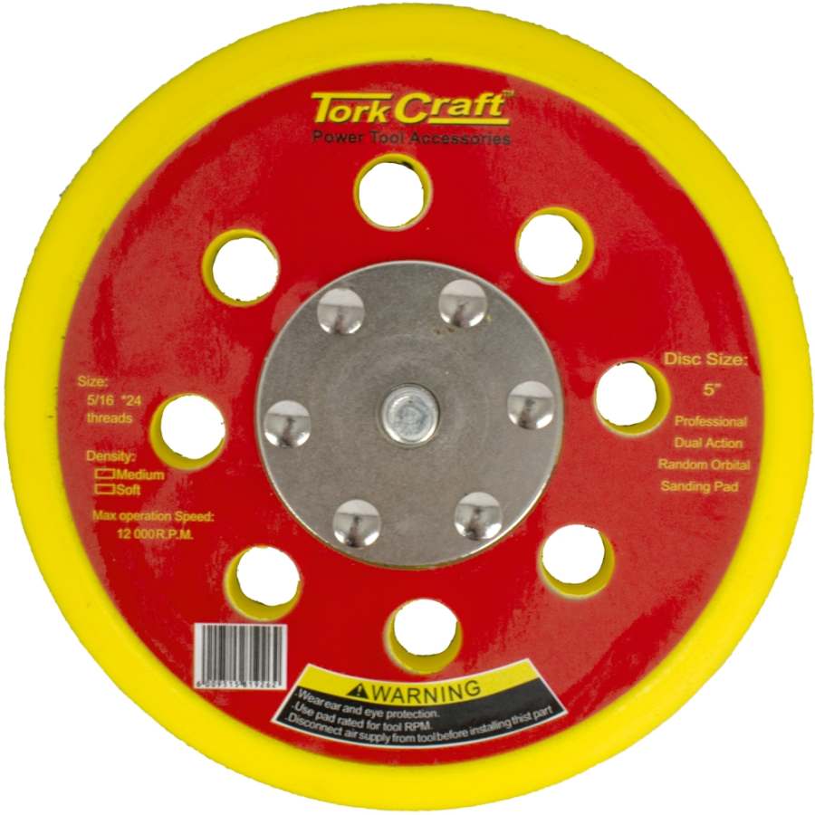 (image for) Da Sander Pad Hook And Loop 5 16 - 24unf 8 Holes Med Soft 125mm 5'