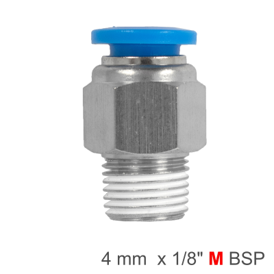(image for) Pu Hose Fitting Straight Stud 4mm-1/8 M