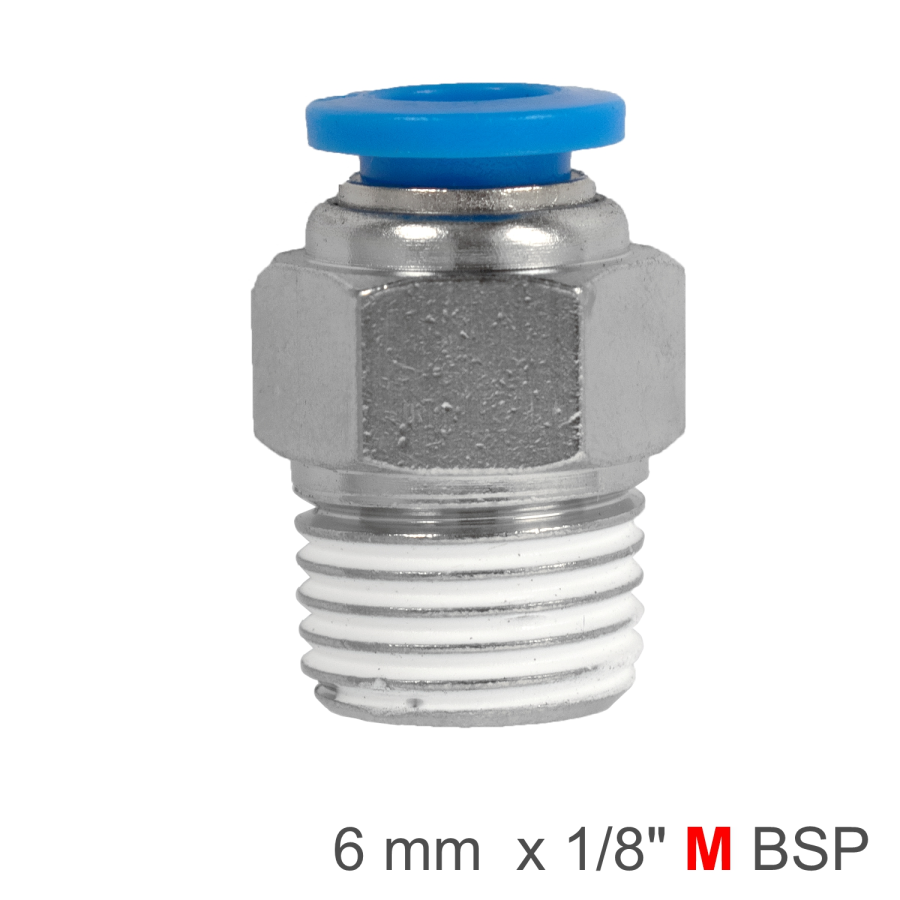 (image for) Pu Hose Fitting Straight Stud 6mm-1/8 M