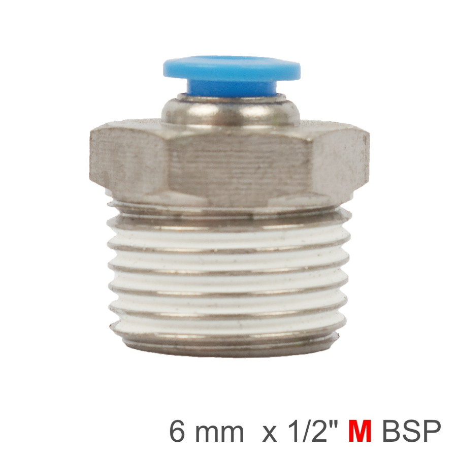 (image for) Pu Hose Fitting Straight Stud 6mm-1/2 M