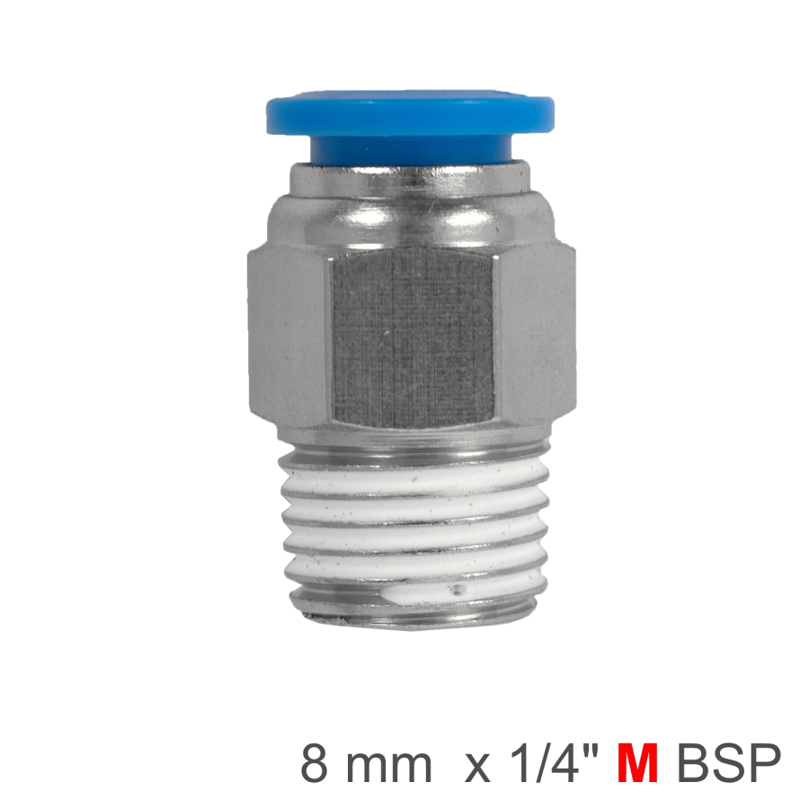 (image for) Pu Hose Fitting Straight Stud 8mm-1/4 M