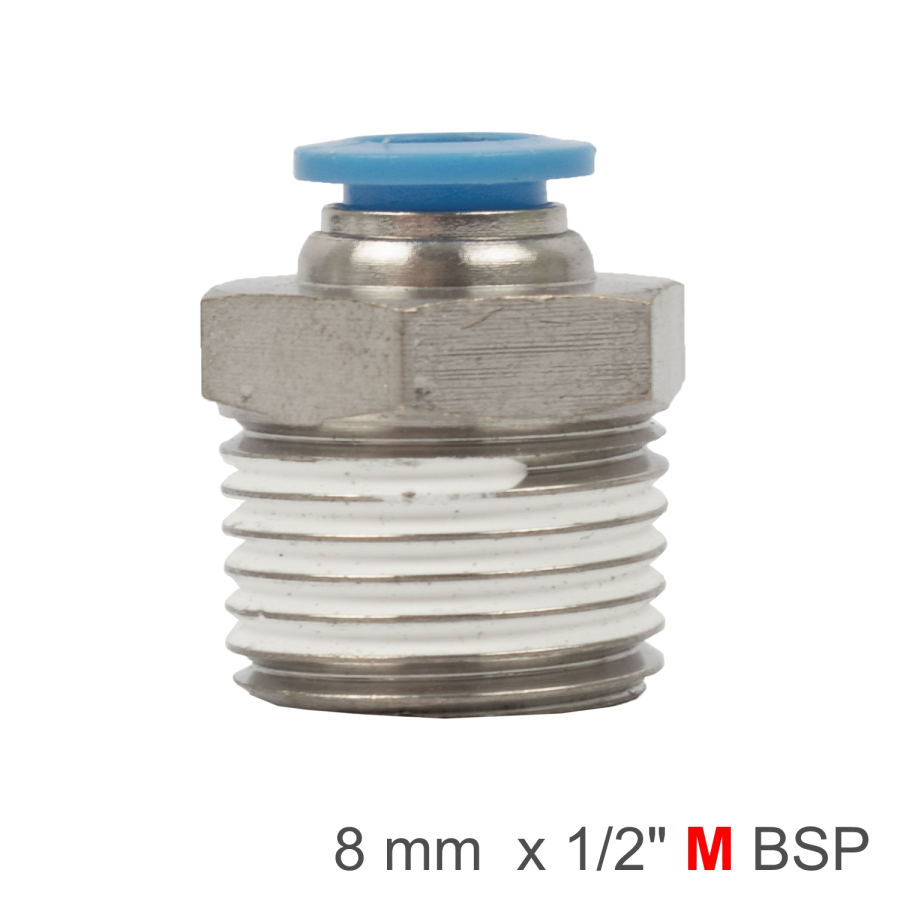 (image for) Pu Hose Fitting Straight Stud 8mm-1/2 M