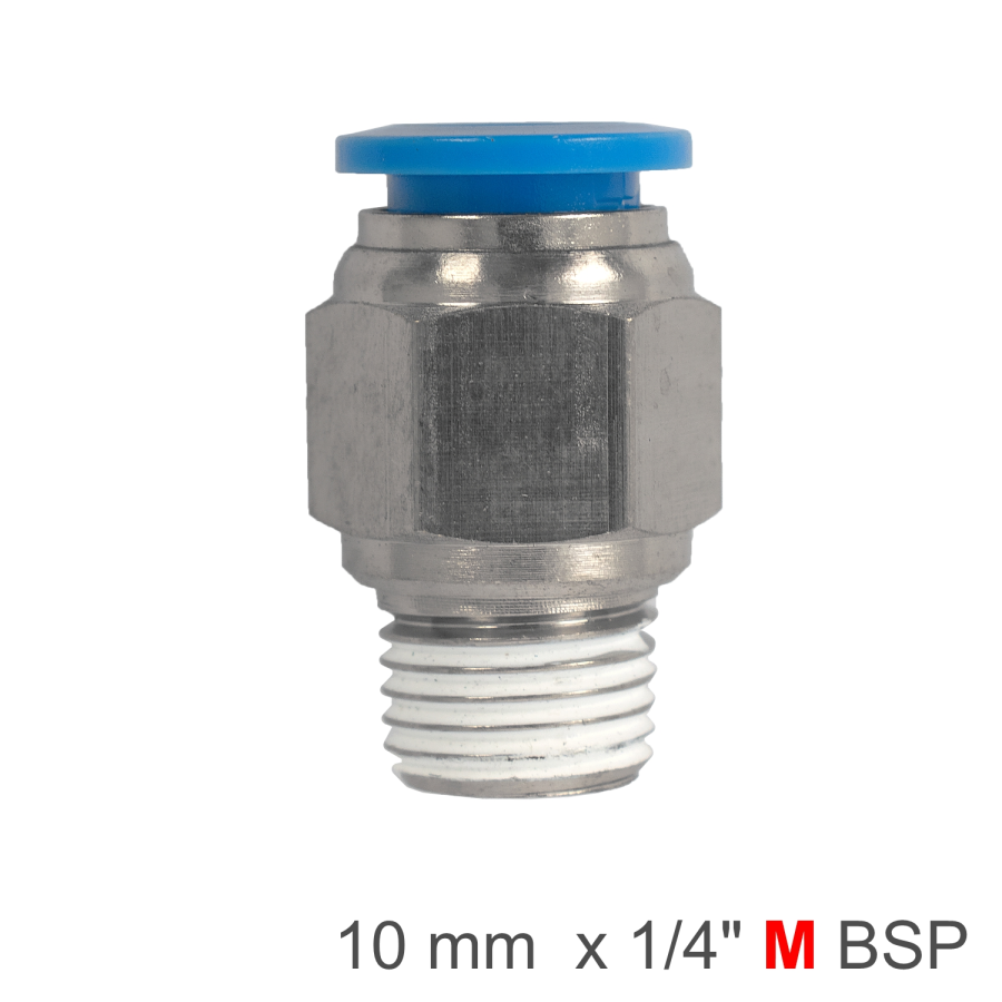 (image for) Pu Hose Fitting Straight Stud 10mm-1/4 M