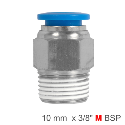 (image for) Pu Hose Fitting Straight Stud 10mm-3/8 M