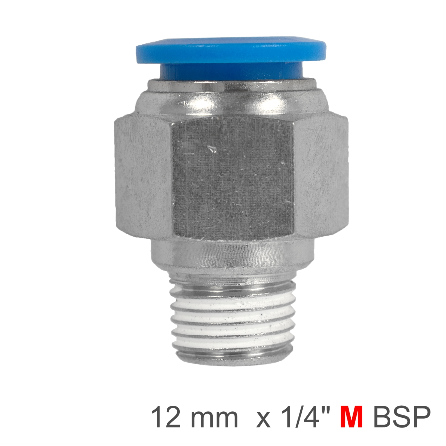 (image for) Pu Hose Fitting Straight Stud 12mm-1/4 M