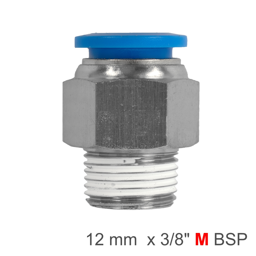 (image for) Pu Hose Fitting Straight Stud 12mm-3/8 M