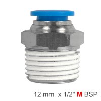 (image for) Pu Hose Fitting Straight Stud 12mm-1/2 M