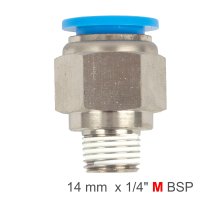 (image for) Pu Hose Fitting Straight Stud 14mm-1/4 M