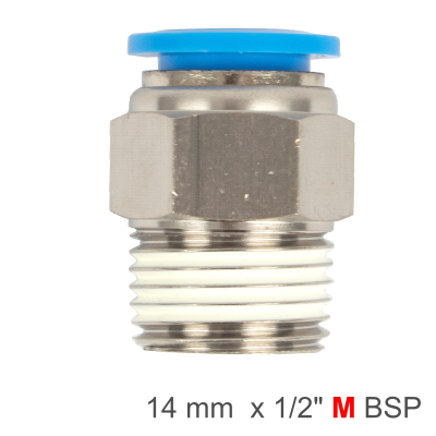 (image for) Pu Hose Fitting Straight Stud 14mm-1/2 M